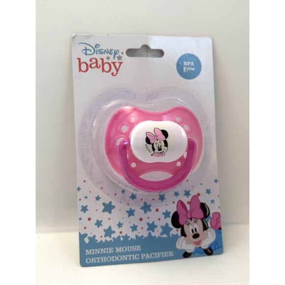 3 Disney Baby Pacifiers 2 Mickey Mouse 1 Minnie Orthodontic BPA Free Blue Pink - Picture 3 of 4